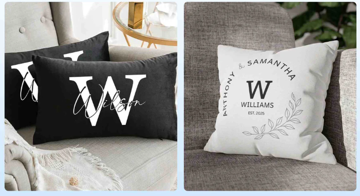 客厅抱枕套个性化文字设计